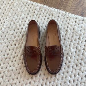 J Crew never worn brown leather loafers
